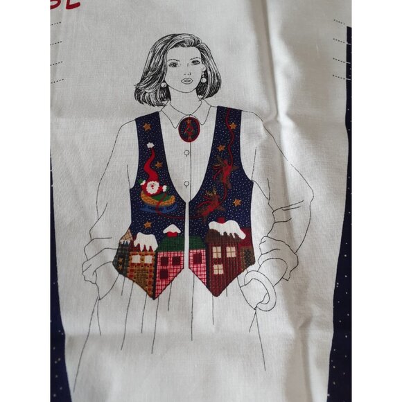 "Up On The Housetop" Vest Panel & Coordinate Fabric Adult Size XS-L, Cut & Sew - Picture 6 of 12